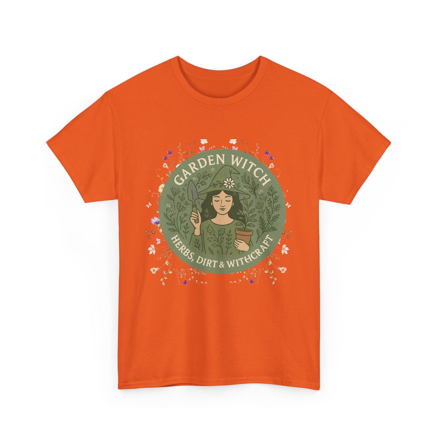 Garden Witch Unisex Heavy Cotton Tee | Perfect for Eco-Lovers, Magical Occasions, Gardening Enthusiasts, Gift for Witches, Cozy Wear