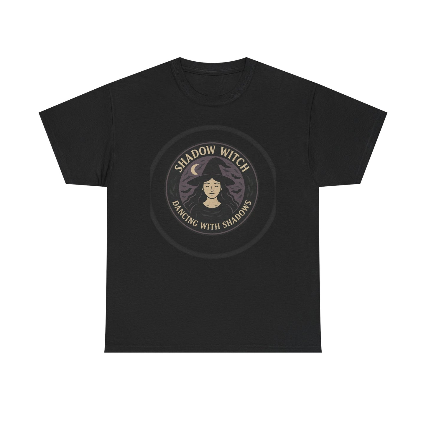 Shadow Witch Unisex Heavy Cotton Tee, Witchcraft Apparel, Halloween Gift, Boho Style T-Shirt, Magical Fashion, Gift for Witches