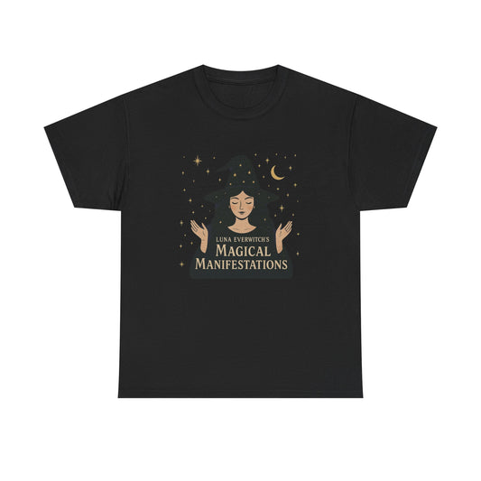 Luna Everwitch’s Magical Manifestations, Vintage Graphic Tee, Unisex Cotton Shirt, Autumn Vibes, Halloween Party Outfit, Comfortable Casual Wear, Perfect Gift