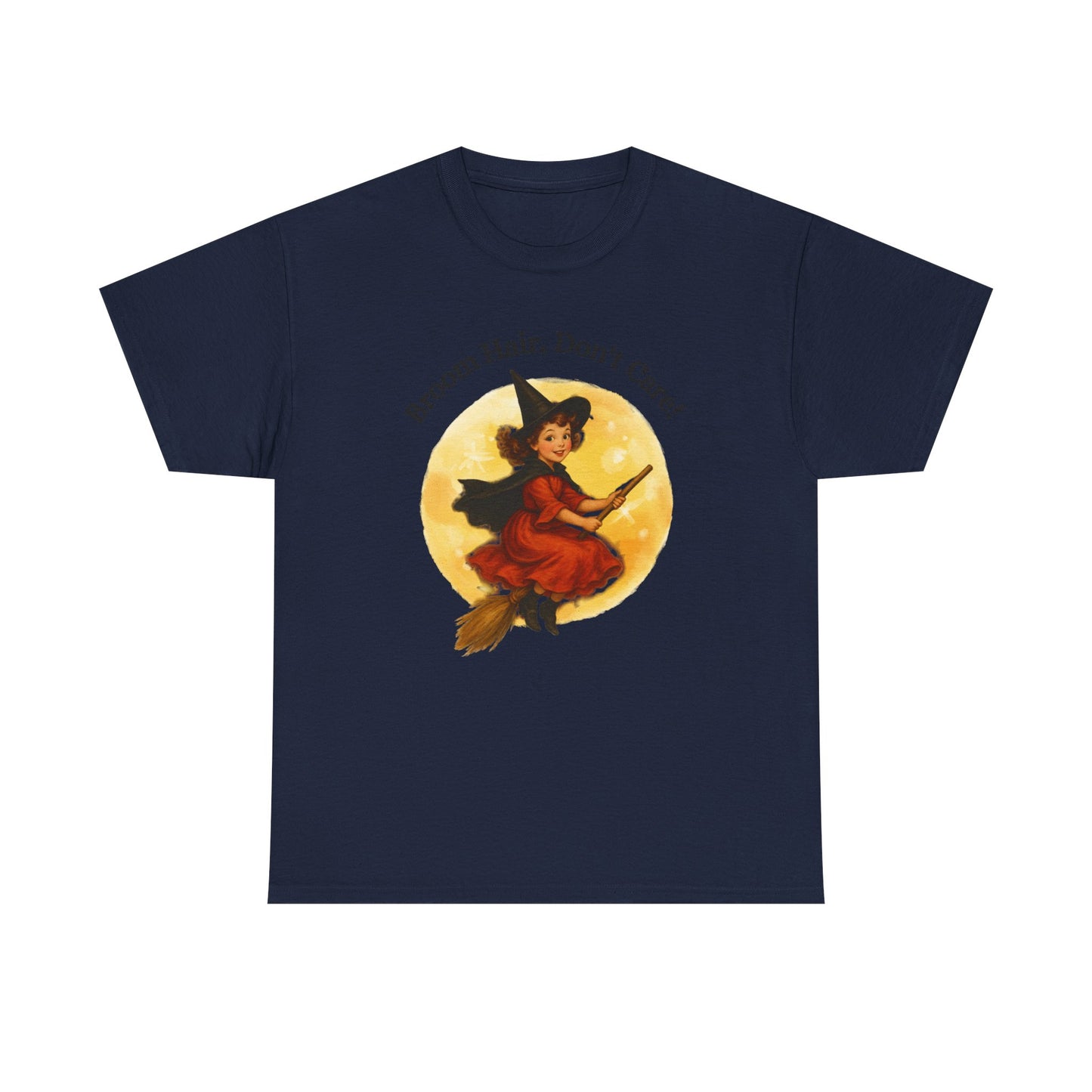 Vintage Cute Witch T-Shirt ,Retro Halloween Broomstick Tee