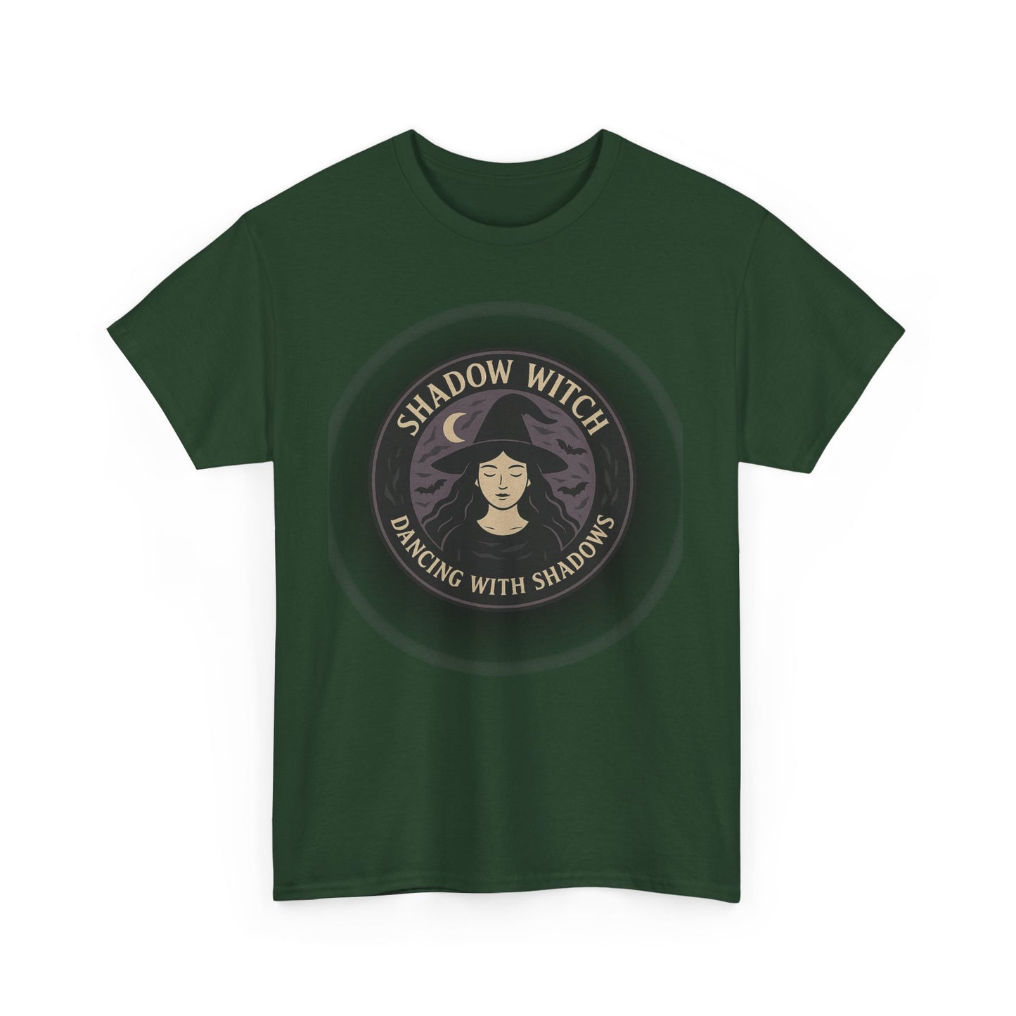 Shadow Witch Unisex Heavy Cotton Tee, Witchcraft Apparel, Halloween Gift, Boho Style T-Shirt, Magical Fashion, Gift for Witches