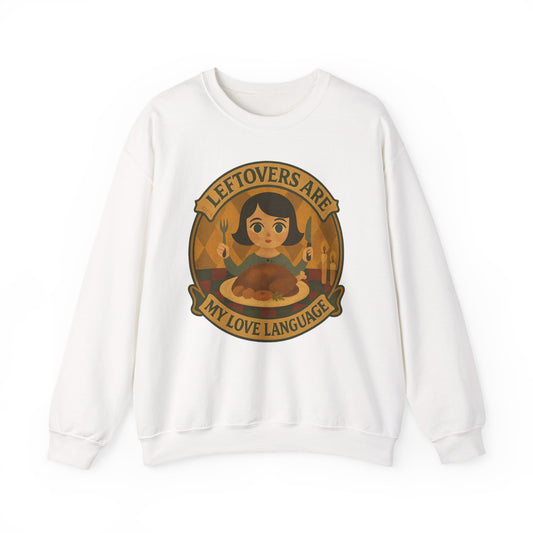 Leftovers Love Language Sweatshirt, Foodie Gift, Original Art Clothing, Moonwoven by Luna, Crewneck Jumper