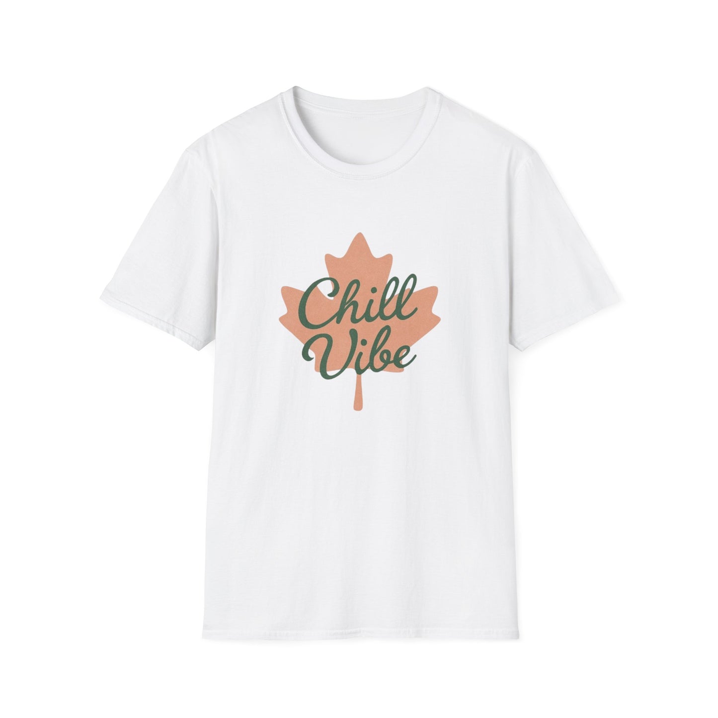 Chill  Vibe, Canadian Leaf T-Shirt, Softstyle Tee for Men and Women, Chill Vibe, Moonwoven by Luna, Unisex Top