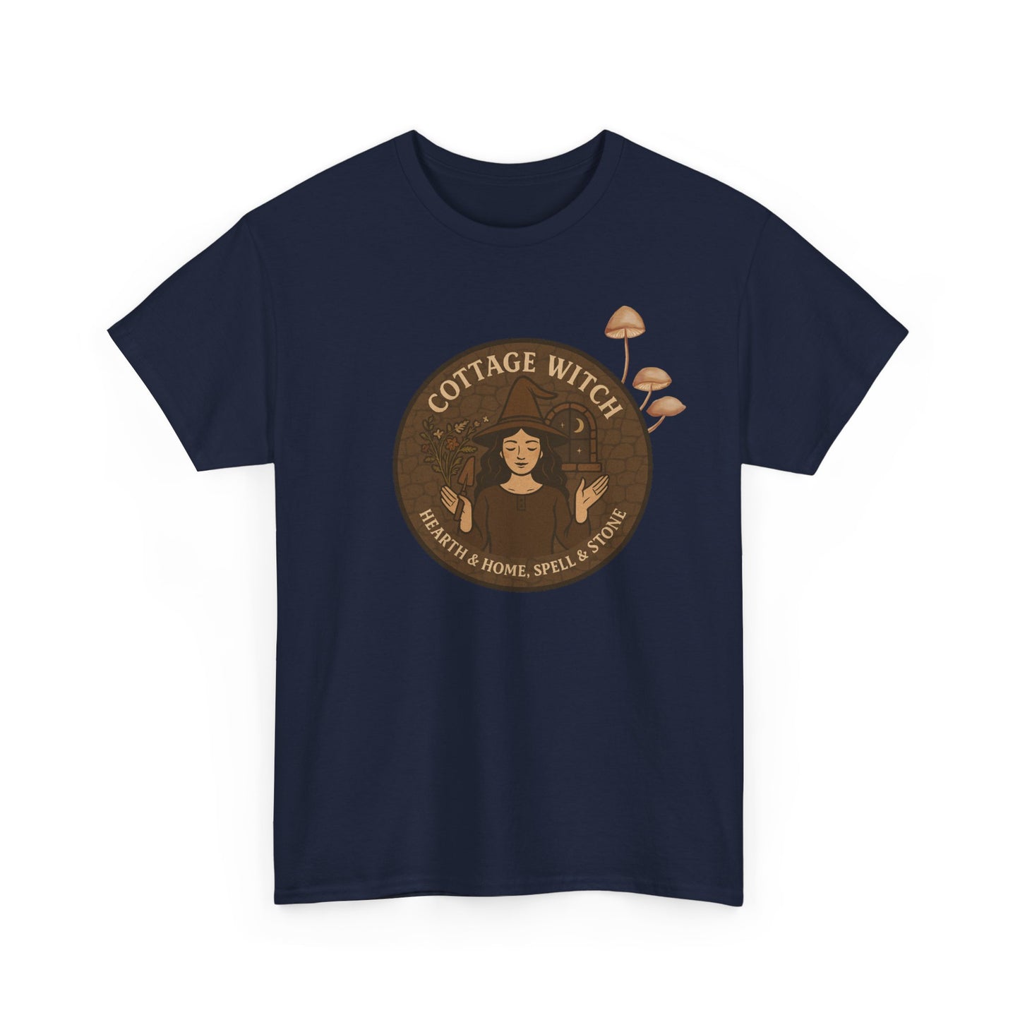 Cottage Witch T-Shirt, Unisex Heavy Cotton Tee, Boho Style Tee, Witchy Apparel, Halloween Costume, Gift for Witches