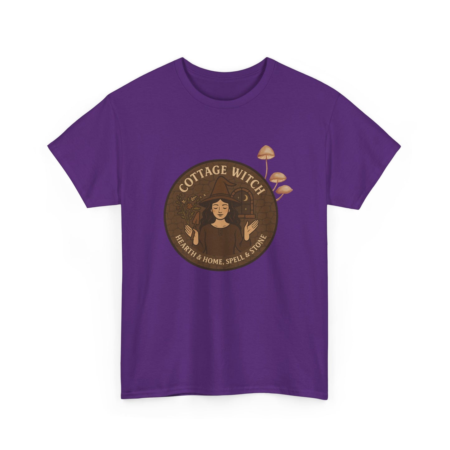 Cottage Witch T-Shirt, Unisex Heavy Cotton Tee, Boho Style Tee, Witchy Apparel, Halloween Costume, Gift for Witches
