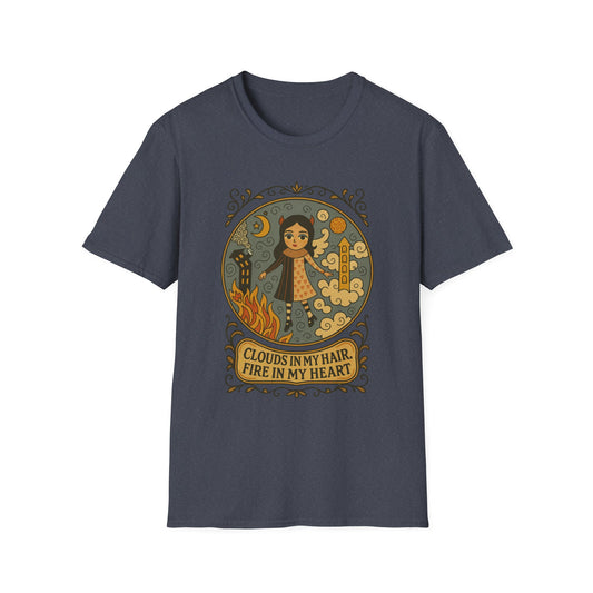 Clouds in hair, Fire in my Heart !Whimsical Graphic T-Shirt, Vintage Style Tee, Unisex Casual Wear, Perfect Gift [...]