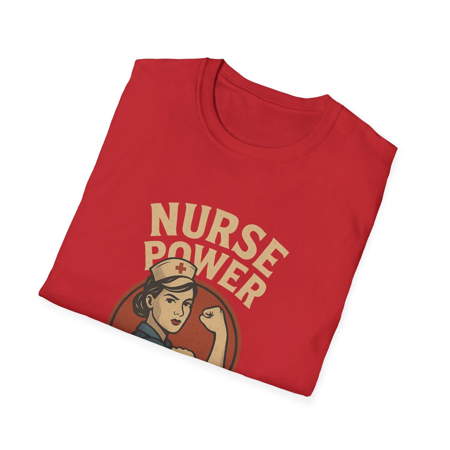 Nurse Power , Fueled by Care ,Retro Rosie the Riveter Style Nurse Shirt