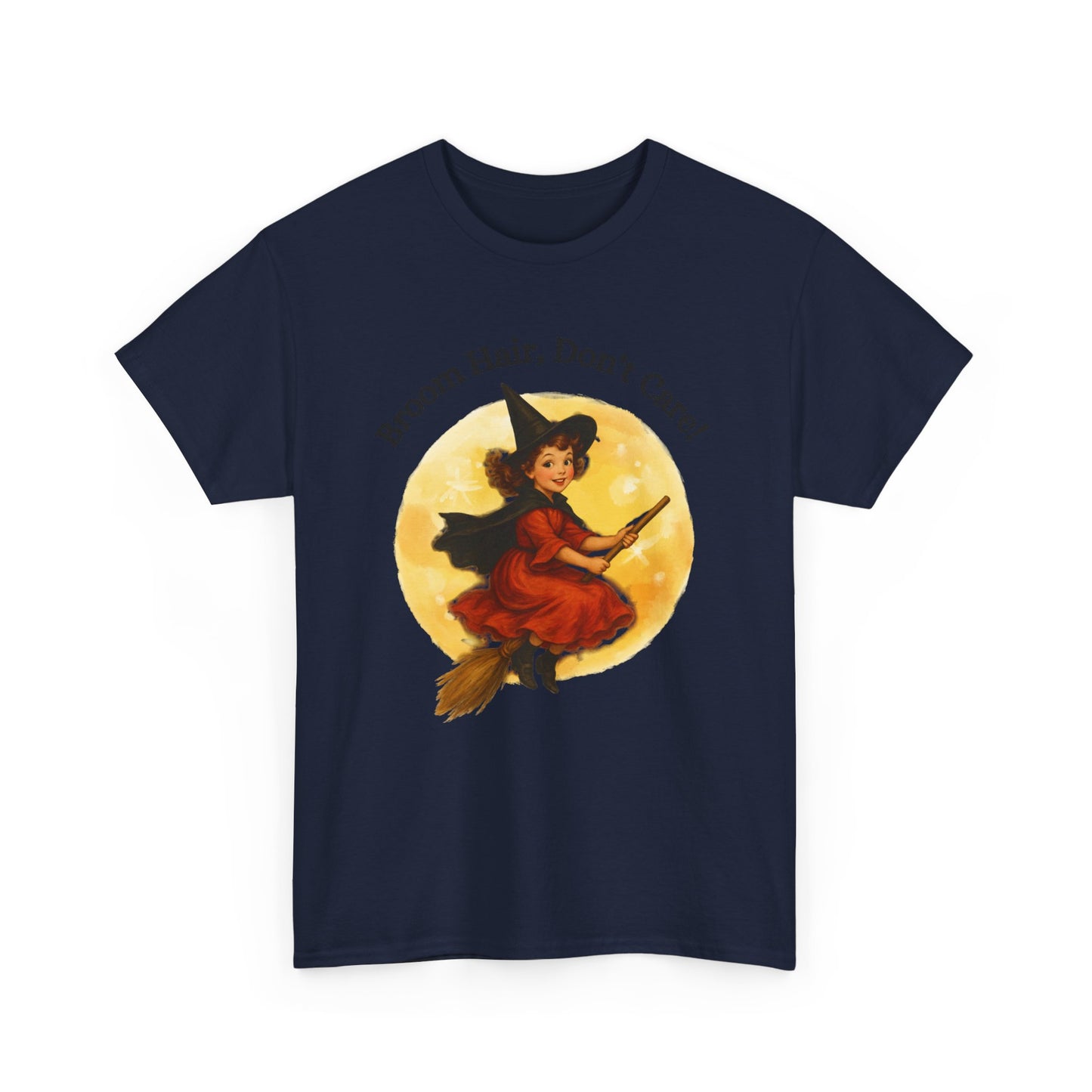 Vintage Cute Witch T-Shirt ,Retro Halloween Broomstick Tee