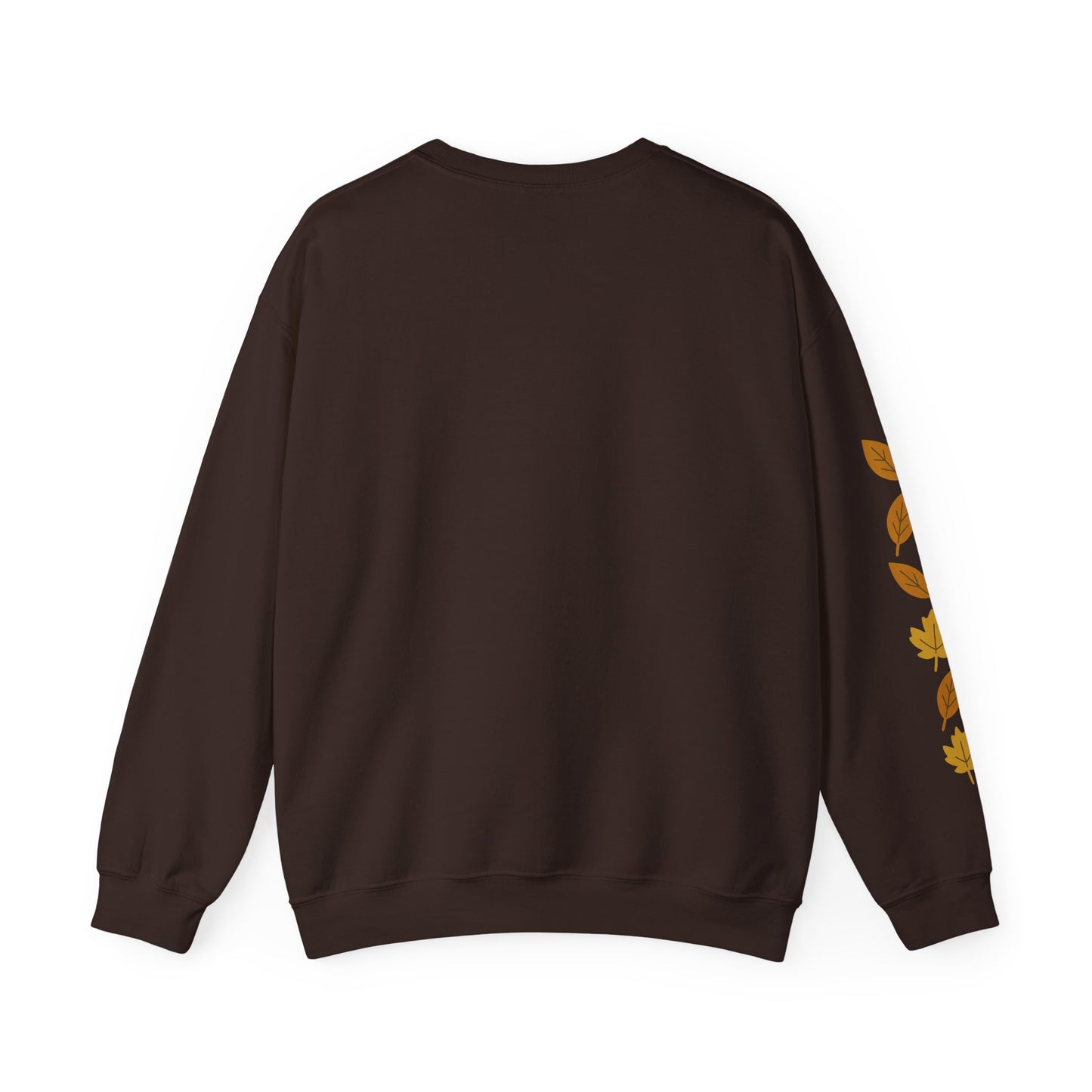 Hello Autumn , Cozy Fall Vibes Crewneck with Sleeve Leaf Detail