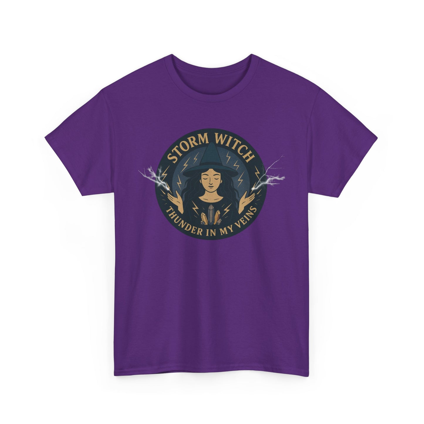 Storm Witch Unisex Heavy Cotton Tee - Thunder in My Veins, Witchy Apparel, Boho Style T-shirt, Gift for Her, Astrology Clothing, Magic [...]