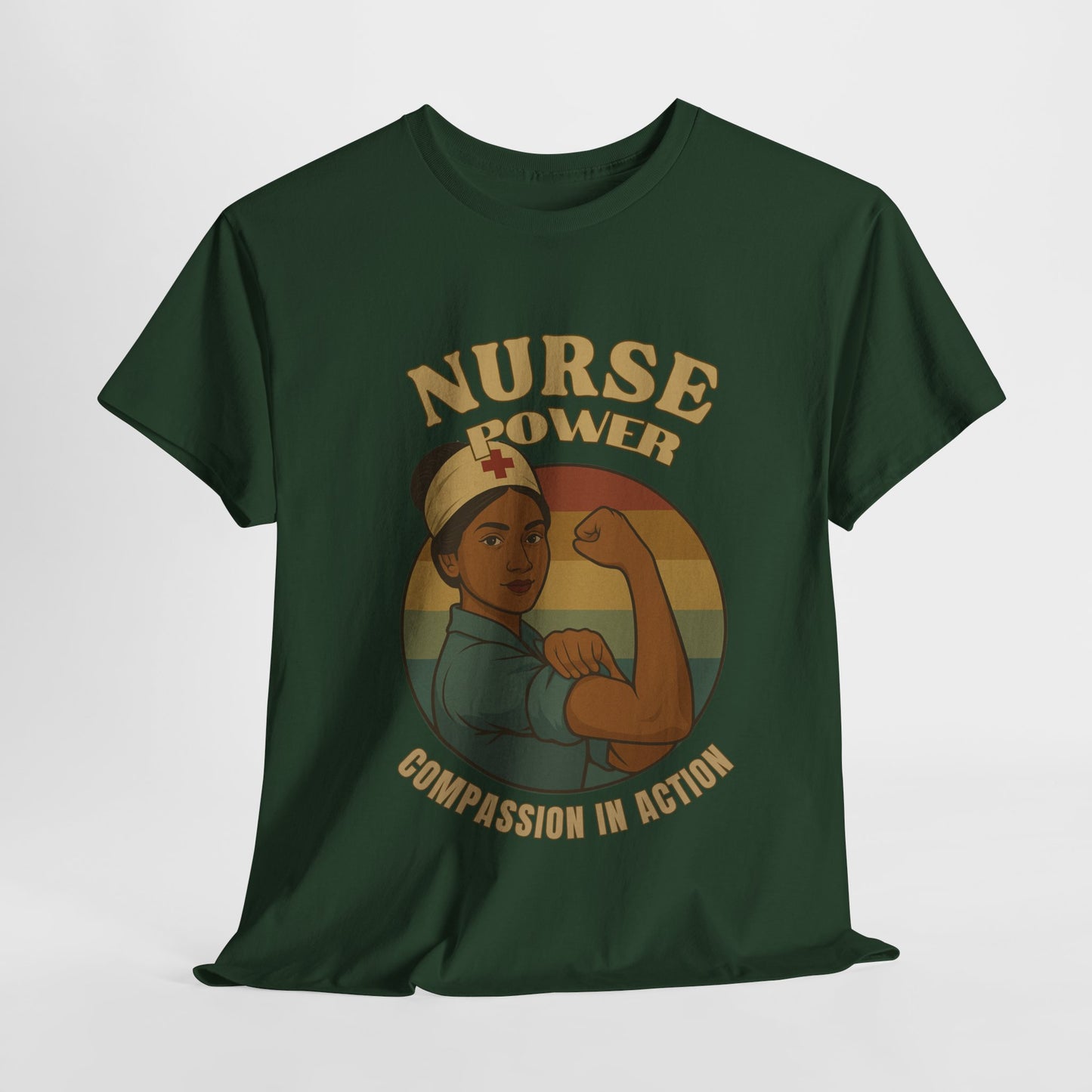 Compassion Nurse Power Tee - Unisex Heavy Cotton T-Shirt, Inspirational Gift for Healthcare Workers, Nursing Appreciation, Medical Professionals, [...]