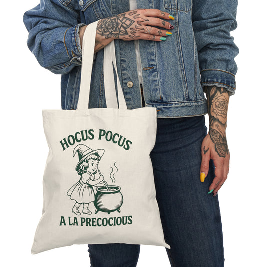 Hocus Pocus a la Precocious Tote Bag , Vintage Witchy Halloween Bag (15x16)