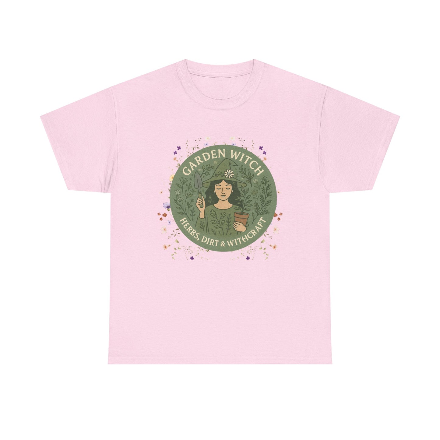 Garden Witch Unisex Heavy Cotton Tee | Perfect for Eco-Lovers, Magical Occasions, Gardening Enthusiasts, Gift for Witches, Cozy Wear