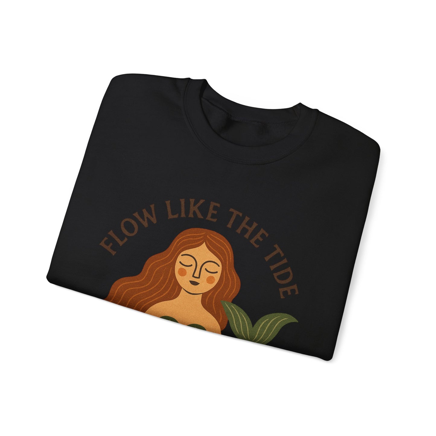 Flow Like the Tide - Boho Mermaid Crewneck Sweatshirt