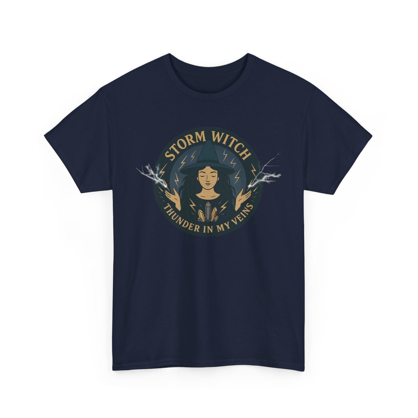 Storm Witch Unisex Heavy Cotton Tee - Thunder in My Veins, Witchy Apparel, Boho Style T-shirt, Gift for Her, Astrology Clothing, Magic [...]