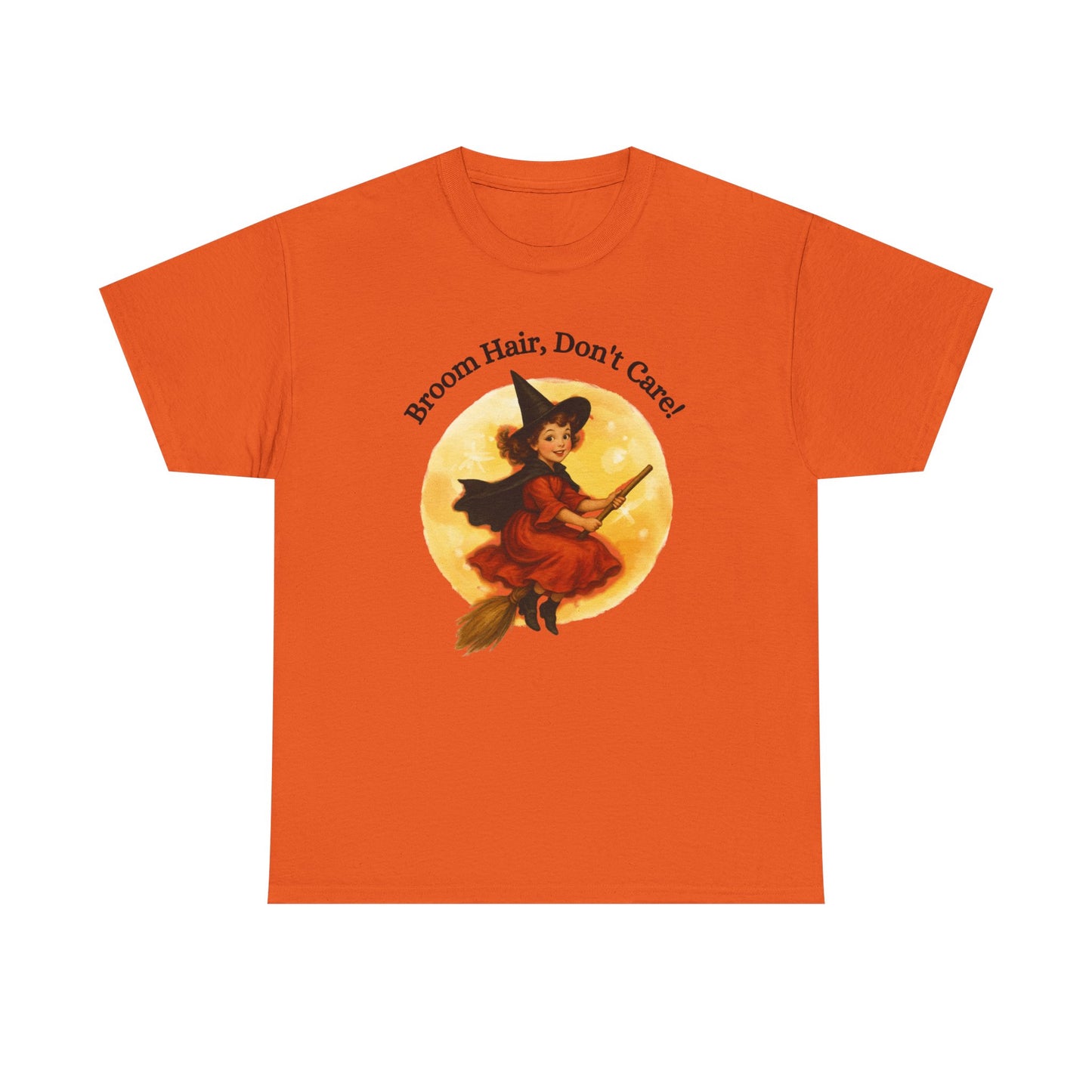 Vintage Cute Witch T-Shirt ,Retro Halloween Broomstick Tee