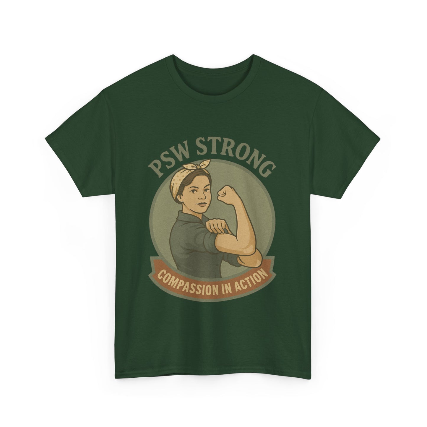 PSW Strong Unisex Heavy Cotton Tee | Compassion in Action T-Shirt, Motivational Tee, Gift for Caregivers, Healthcare Apparel, [...]