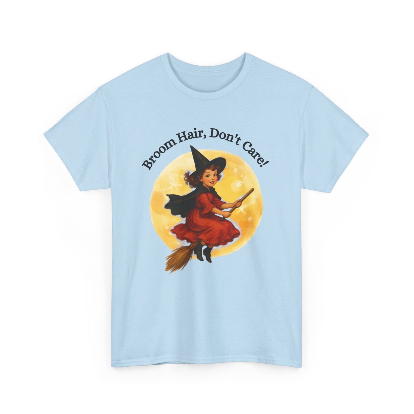 Vintage Cute Witch T-Shirt ,Retro Halloween Broomstick Tee
