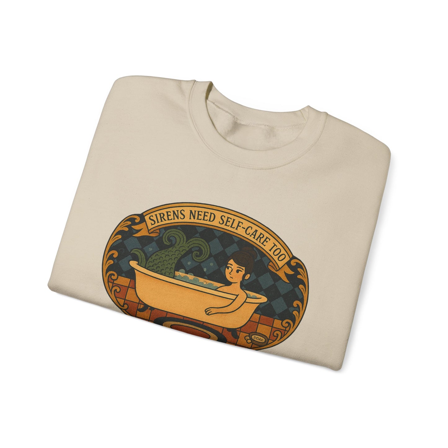 Sirens Need Self-Care too!, Crewneck Sweatshirt | Cozy Gift, Relaxation Apparel, Unisex Sweatshirt, Mindfulness Fashion, Self-Care Reminder