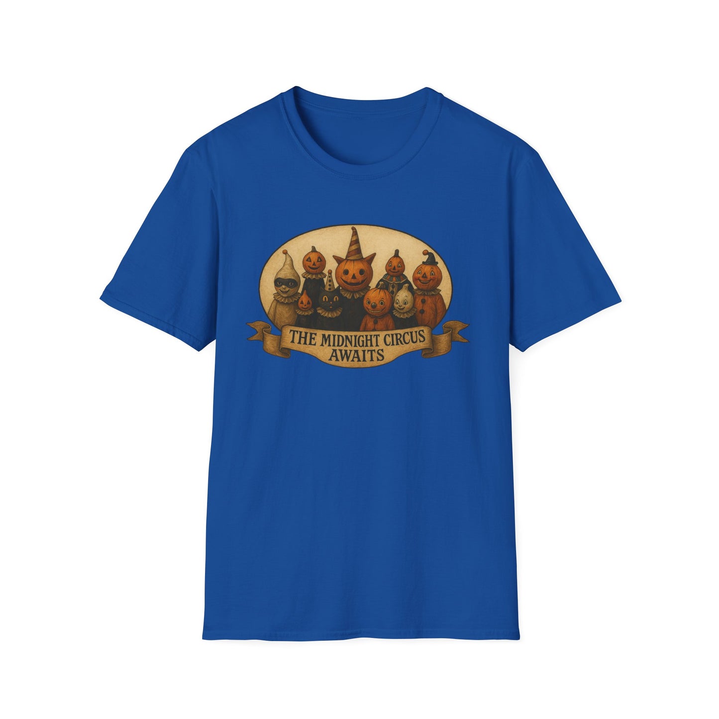 The Midnight Circus Awaits , Unisex T-Shirt, Moonwoven Luna Tee, Softstyle Graphic Shirt, Dark Circus Clothing, Mystical Festival Top