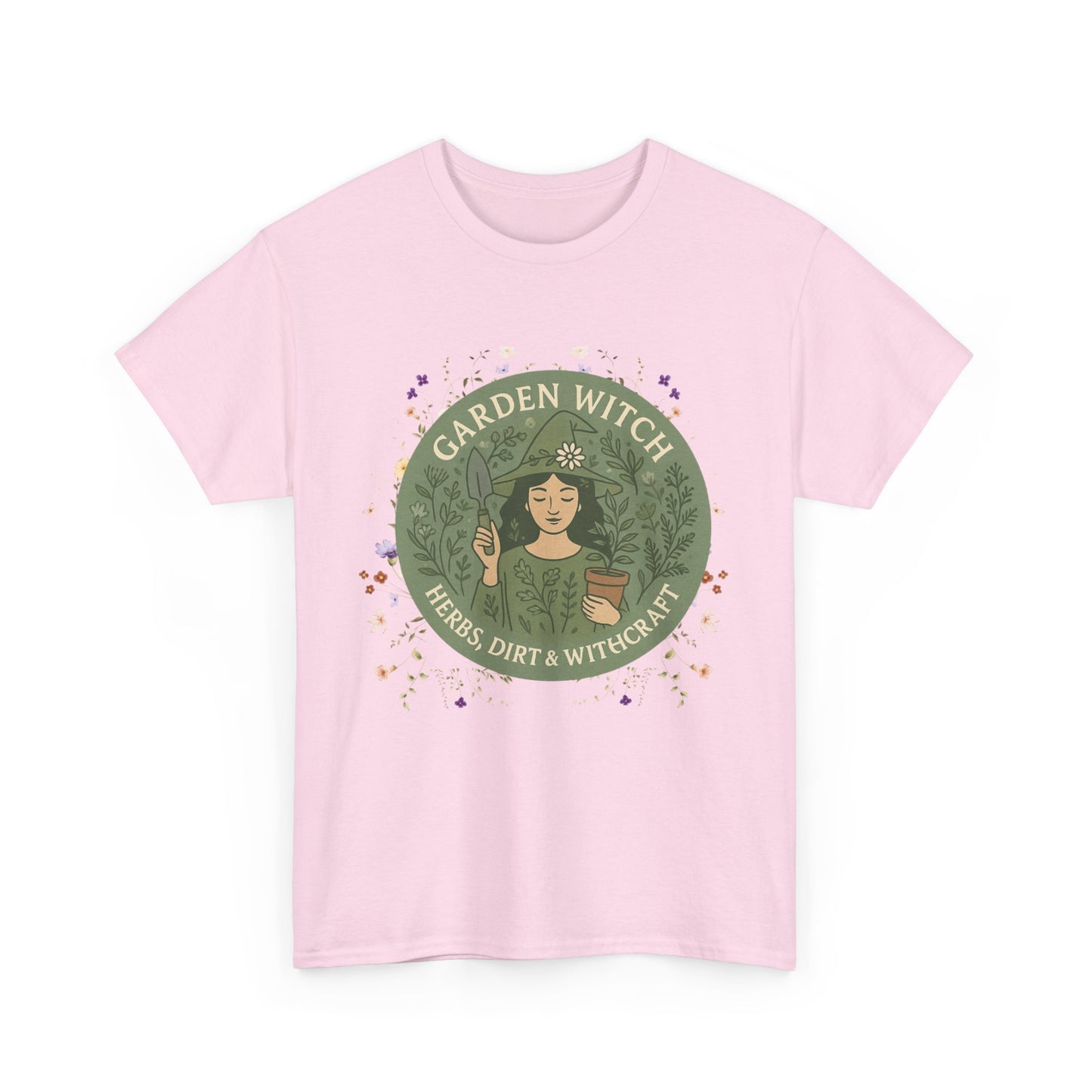 Garden Witch Unisex Heavy Cotton Tee | Perfect for Eco-Lovers, Magical Occasions, Gardening Enthusiasts, Gift for Witches, Cozy Wear