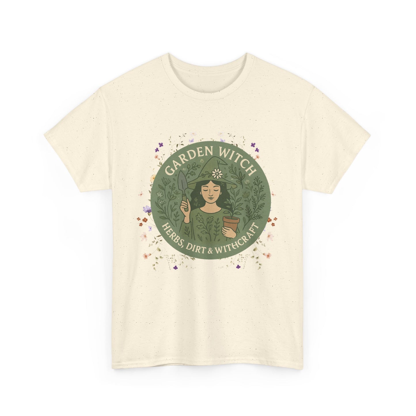 Garden Witch Unisex Heavy Cotton Tee | Perfect for Eco-Lovers, Magical Occasions, Gardening Enthusiasts, Gift for Witches, Cozy Wear