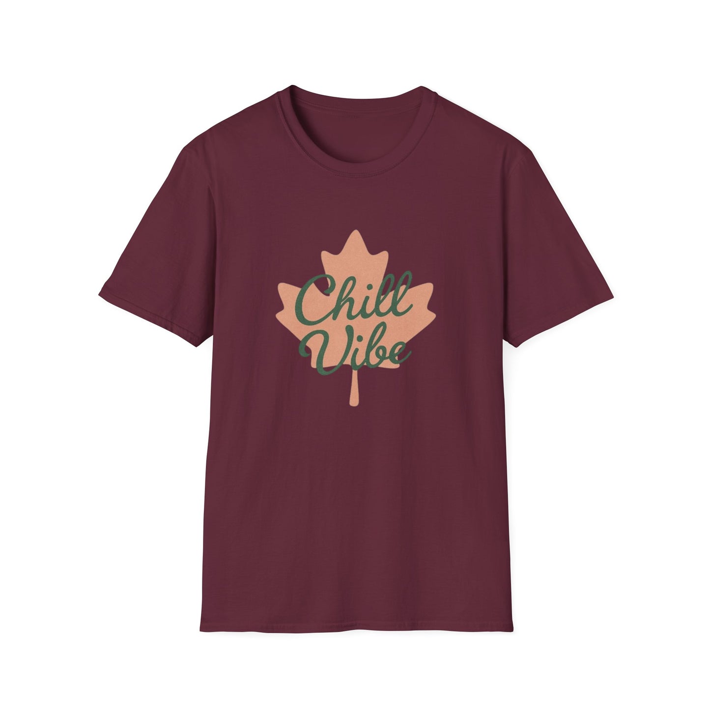 Chill  Vibe, Canadian Leaf T-Shirt, Softstyle Tee for Men and Women, Chill Vibe, Moonwoven by Luna, Unisex Top