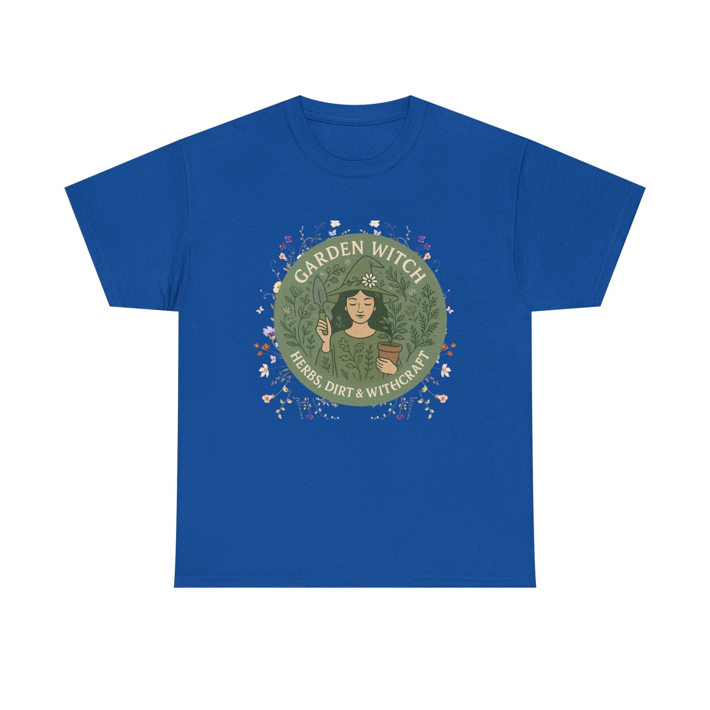 Garden Witch Unisex Heavy Cotton Tee | Perfect for Eco-Lovers, Magical Occasions, Gardening Enthusiasts, Gift for Witches, Cozy Wear
