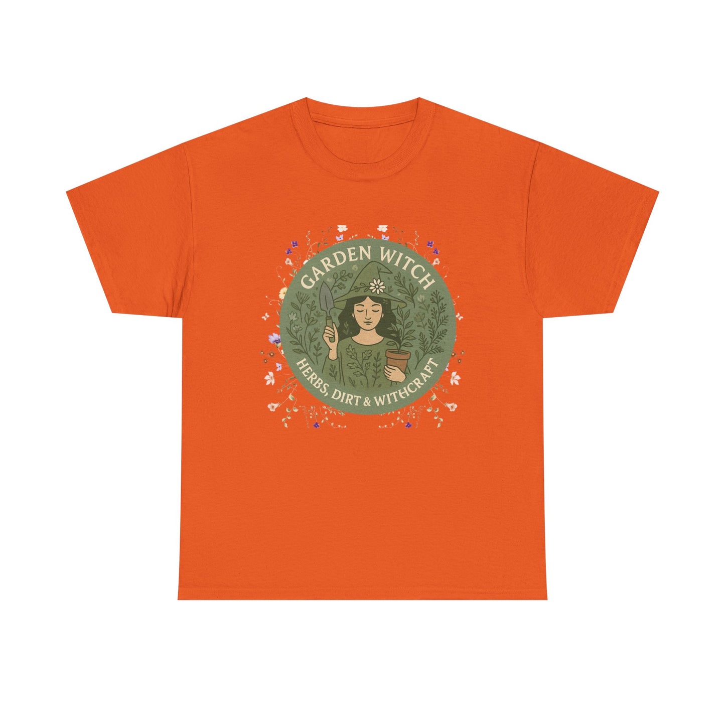 Garden Witch Unisex Heavy Cotton Tee | Perfect for Eco-Lovers, Magical Occasions, Gardening Enthusiasts, Gift for Witches, Cozy Wear