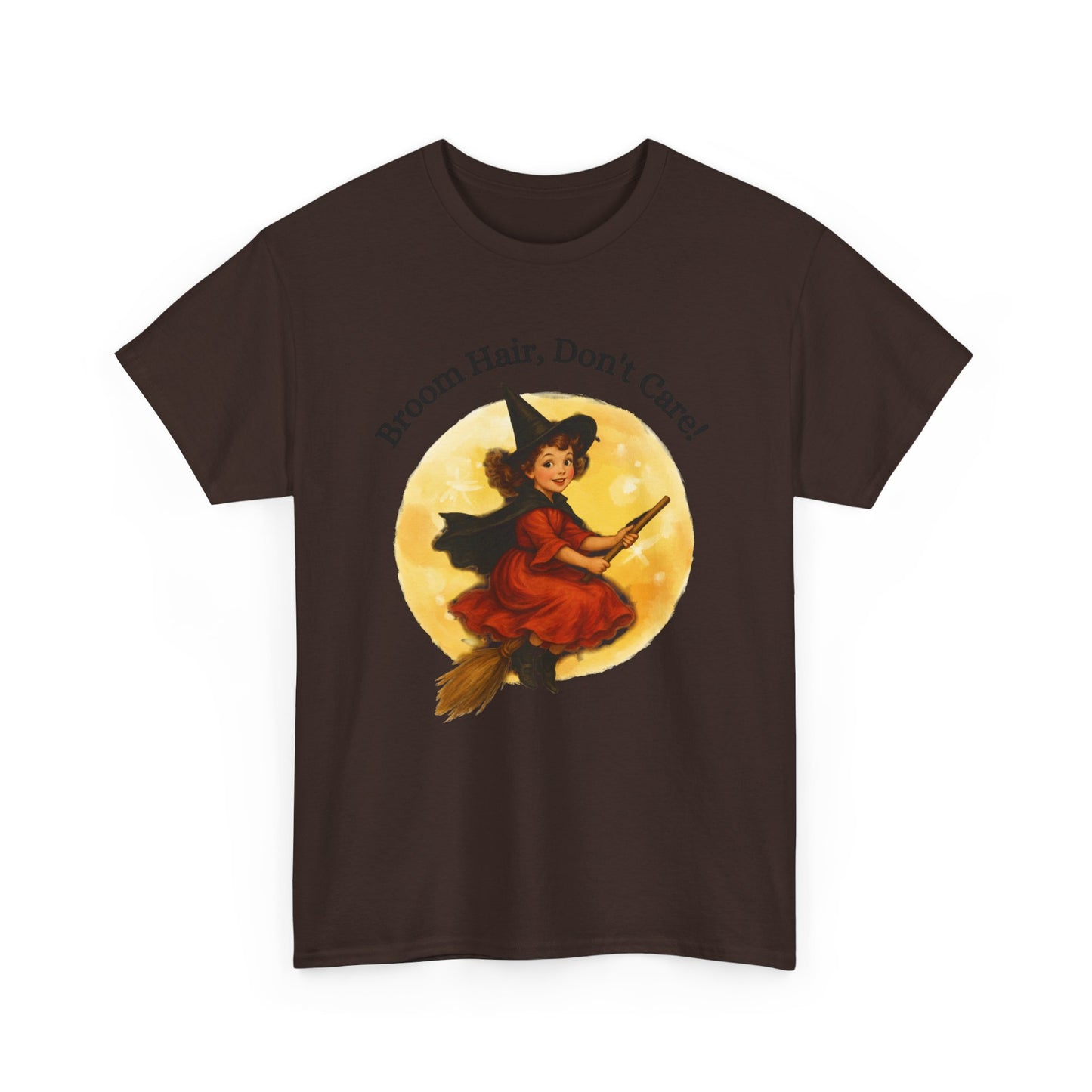 Vintage Cute Witch T-Shirt ,Retro Halloween Broomstick Tee