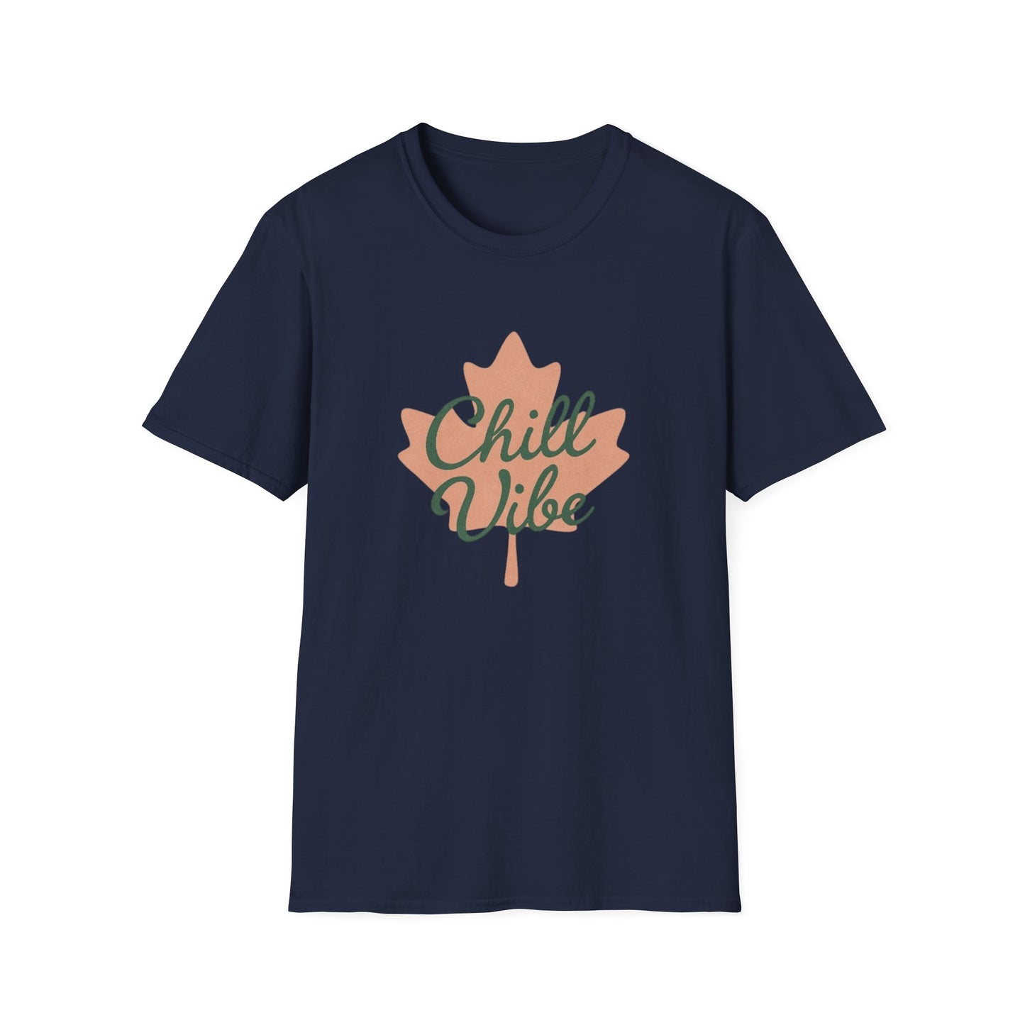 Chill  Vibe, Canadian Leaf T-Shirt, Softstyle Tee for Men and Women, Chill Vibe, Moonwoven by Luna, Unisex Top