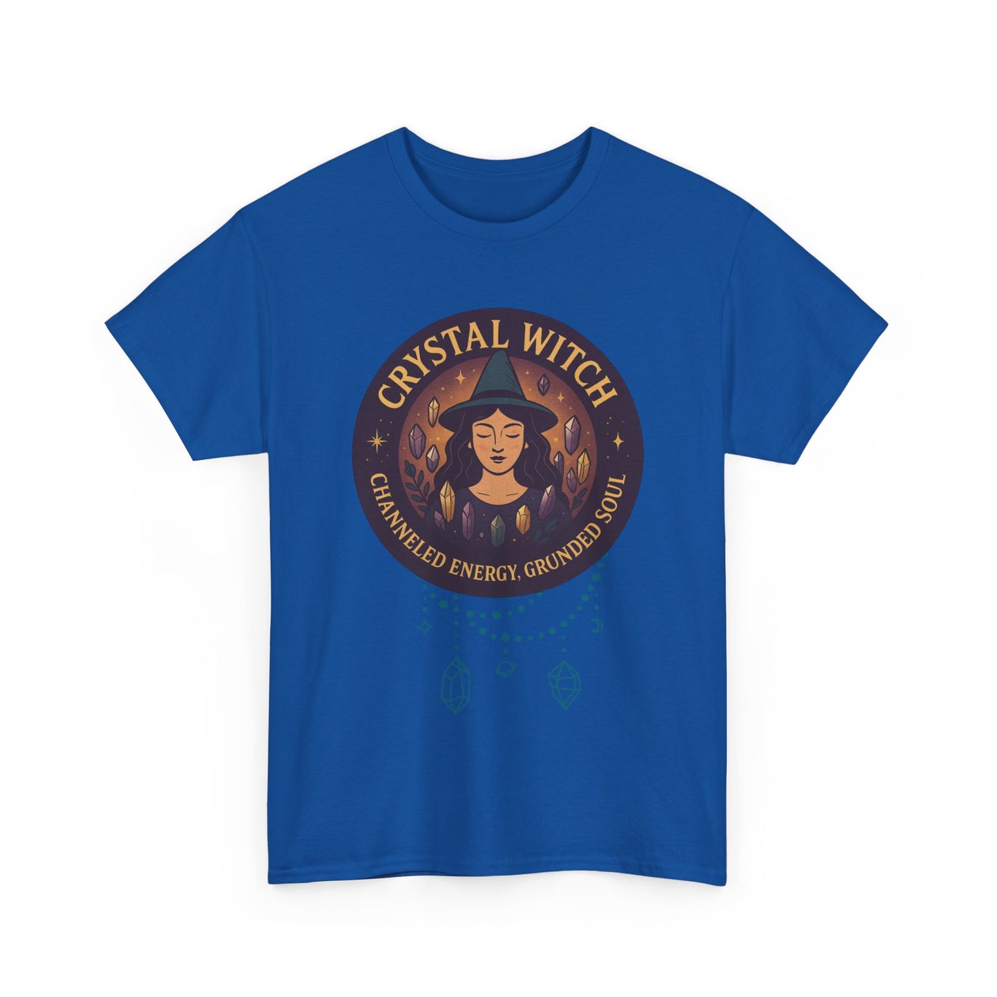 Crystal Witch Heavy Cotton Tee for Spiritual Souls, Unisex T-Shirt, Witchy Apparel, Energy Grounding Gift, Magic Lover's Fashion