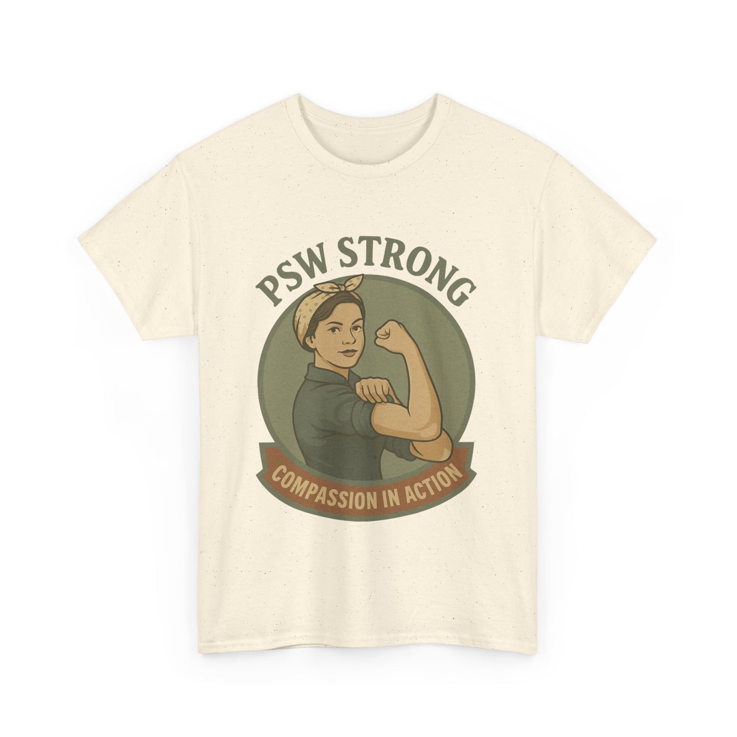 PSW Strong Unisex Heavy Cotton Tee | Compassion in Action T-Shirt, Motivational Tee, Gift for Caregivers, Healthcare Apparel, [...]