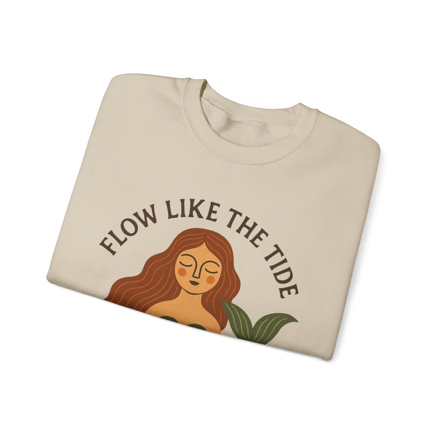 Flow Like the Tide - Boho Mermaid Crewneck Sweatshirt