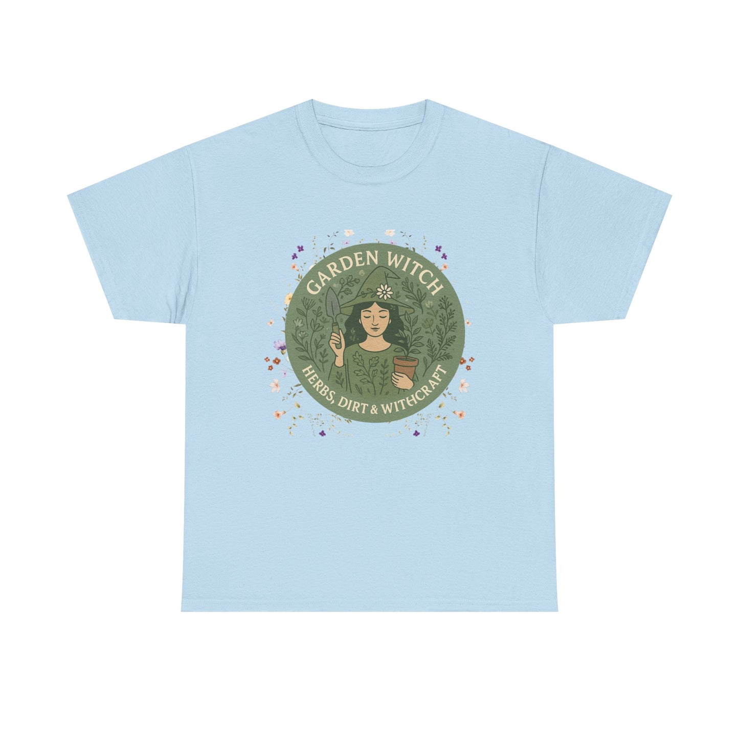 Garden Witch Unisex Heavy Cotton Tee | Perfect for Eco-Lovers, Magical Occasions, Gardening Enthusiasts, Gift for Witches, Cozy Wear