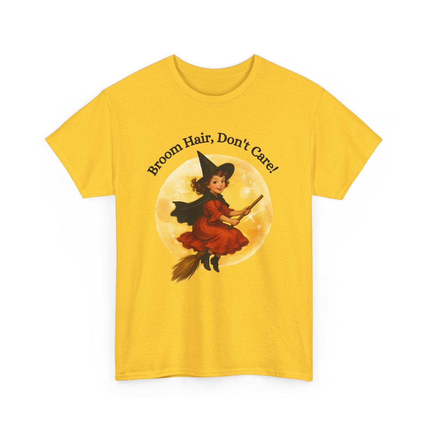 Vintage Cute Witch T-Shirt ,Retro Halloween Broomstick Tee