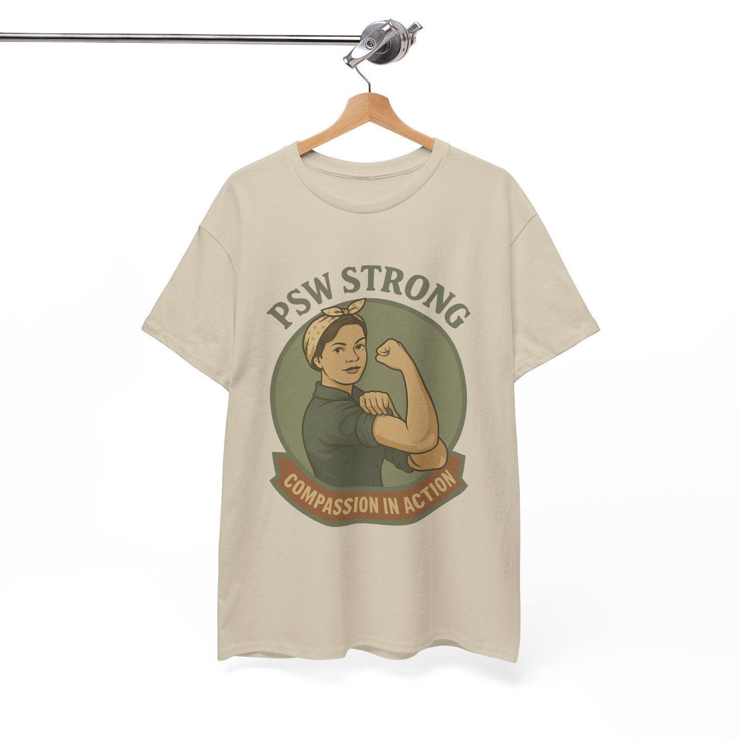 PSW Strong Unisex Heavy Cotton Tee | Compassion in Action T-Shirt, Motivational Tee, Gift for Caregivers, Healthcare Apparel, [...]
