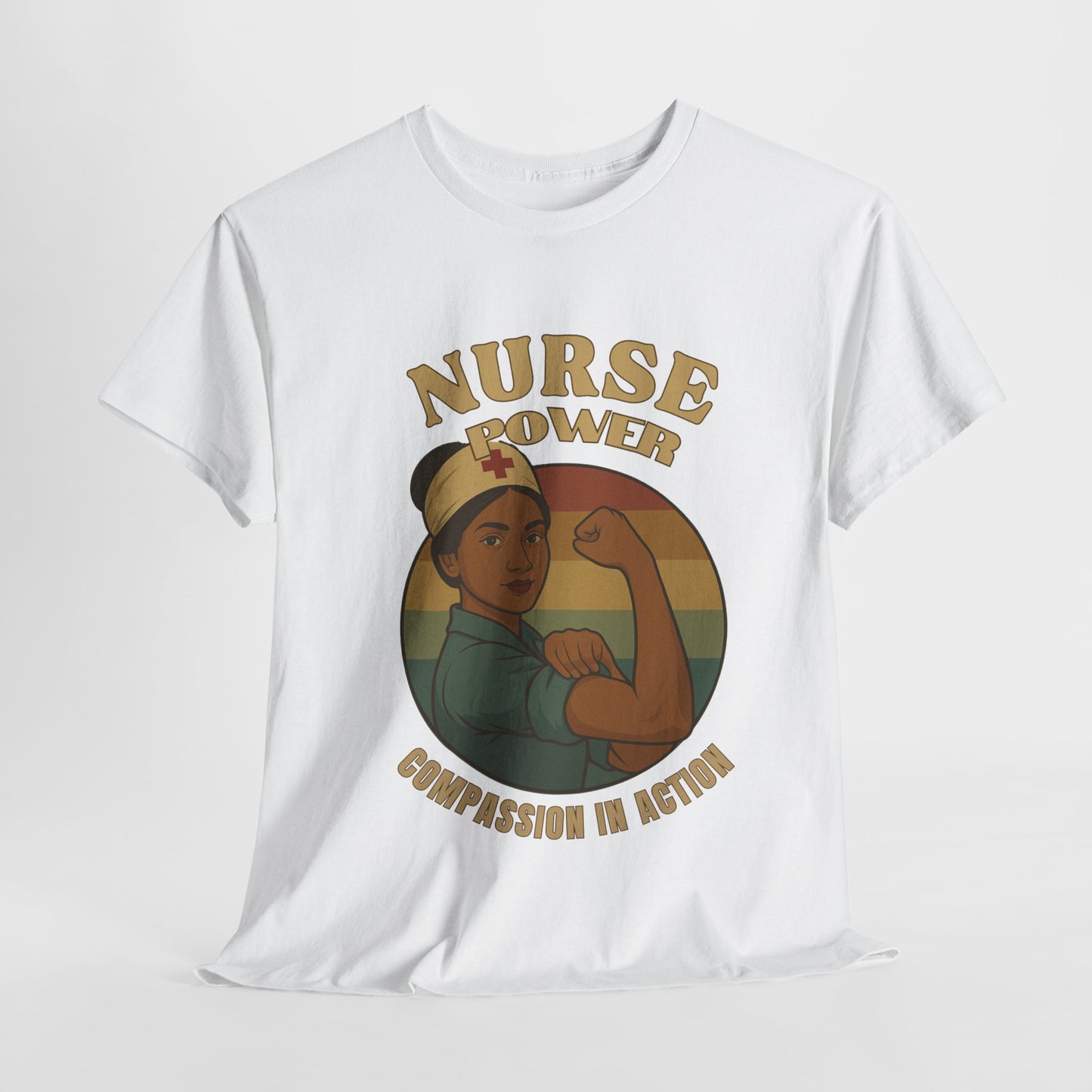 Compassion Nurse Power Tee - Unisex Heavy Cotton T-Shirt, Inspirational Gift for Healthcare Workers, Nursing Appreciation, Medical Professionals, [...]