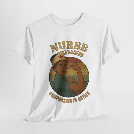 Compassion Nurse Power Tee - Unisex Heavy Cotton T-Shirt, Inspirational Gift for Healthcare Workers, Nursing Appreciation, Medical Professionals, [...]