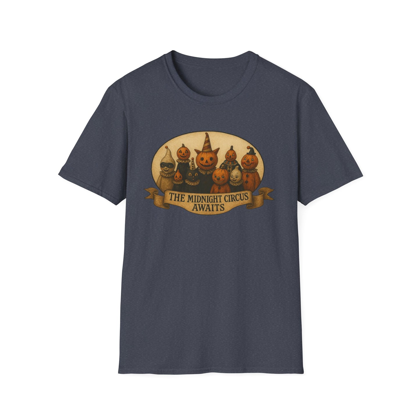 The Midnight Circus Awaits , Unisex T-Shirt, Moonwoven Luna Tee, Softstyle Graphic Shirt, Dark Circus Clothing, Mystical Festival Top