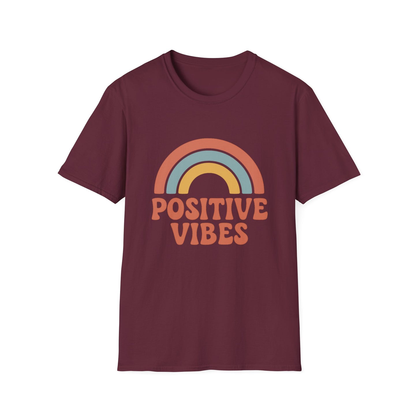 Retro "Positive Vibes" Rainbow Unisex , Graphic Tee