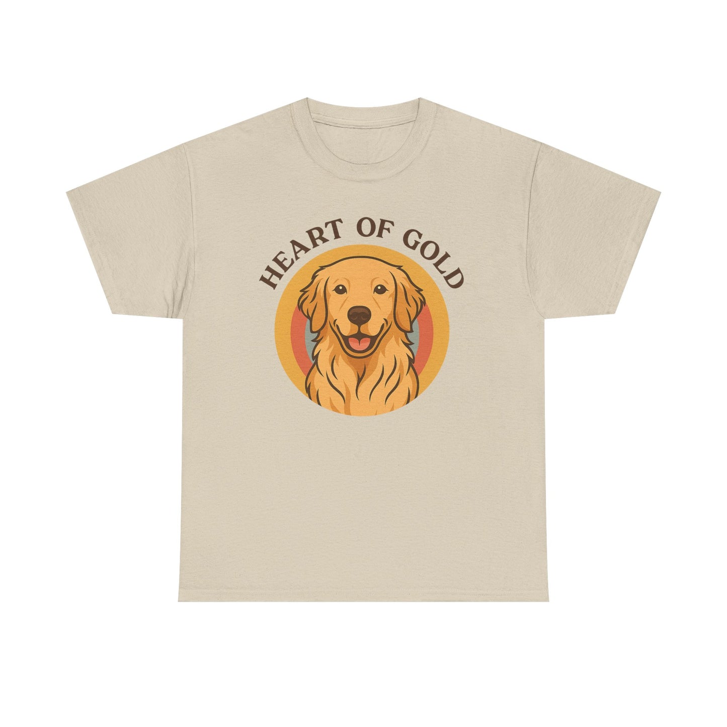 Golden Retriever, Heart of Gold Dog Tee - Unisex Heavy Cotton T-Shirt, Pet Lover Gift, Animal Lover Apparel, Golden Retriever Shirt,