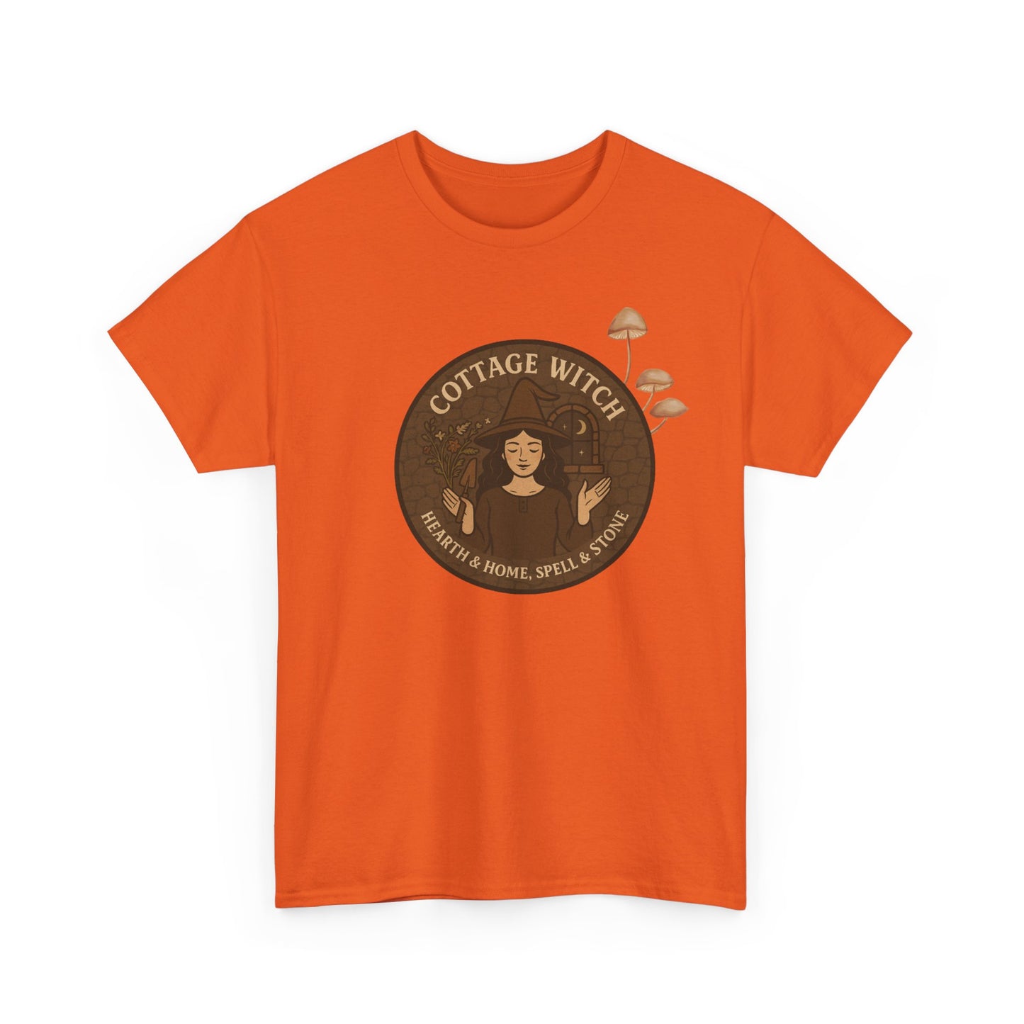 Cottage Witch T-Shirt, Unisex Heavy Cotton Tee, Boho Style Tee, Witchy Apparel, Halloween Costume, Gift for Witches