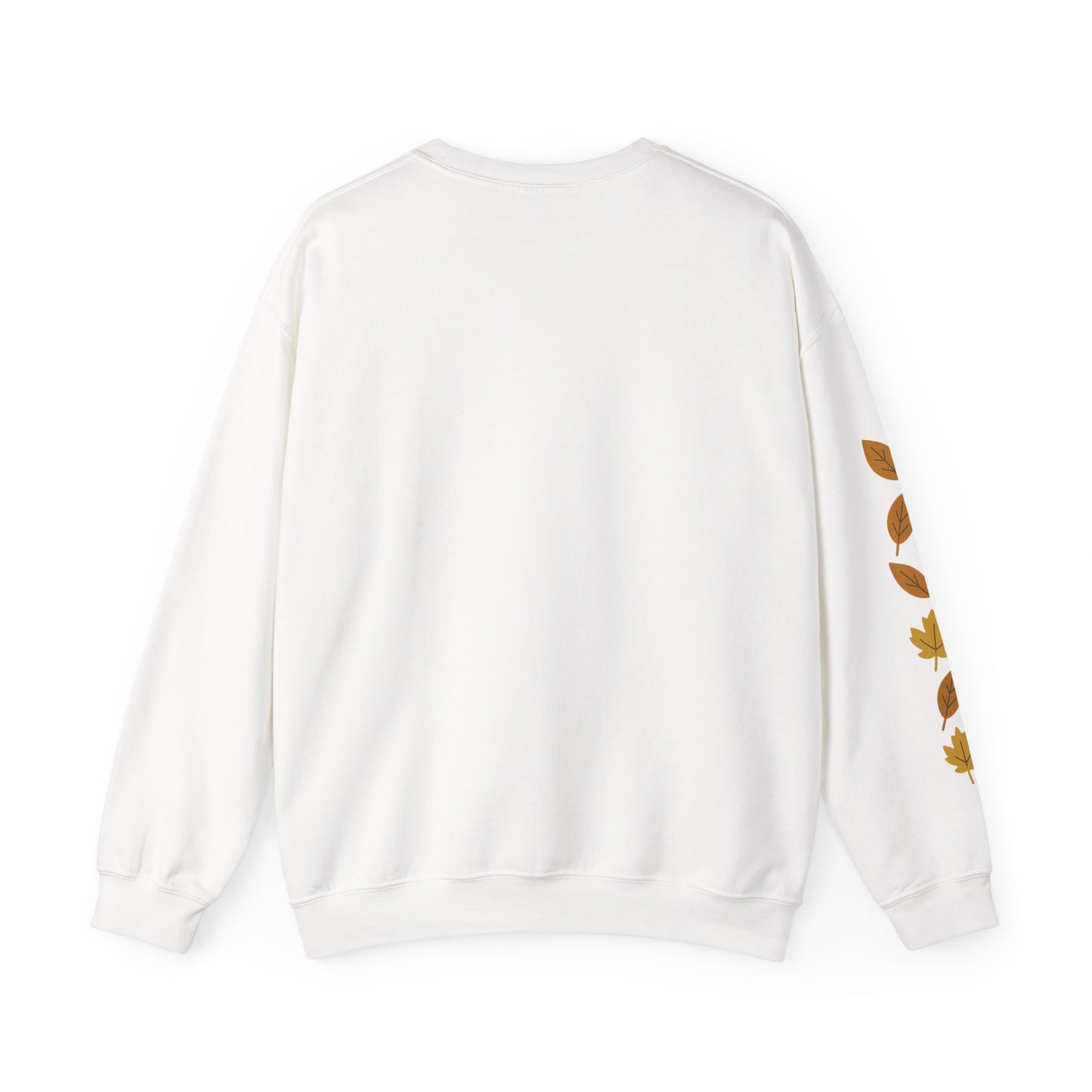 Hello Autumn , Cozy Fall Vibes Crewneck with Sleeve Leaf Detail