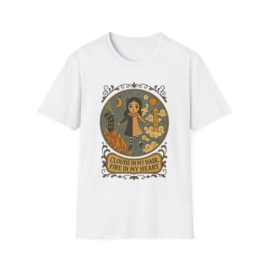 Clouds in hair, Fire in my Heart !Whimsical Graphic T-Shirt, Vintage Style Tee, Unisex Casual Wear, Perfect Gift [...]