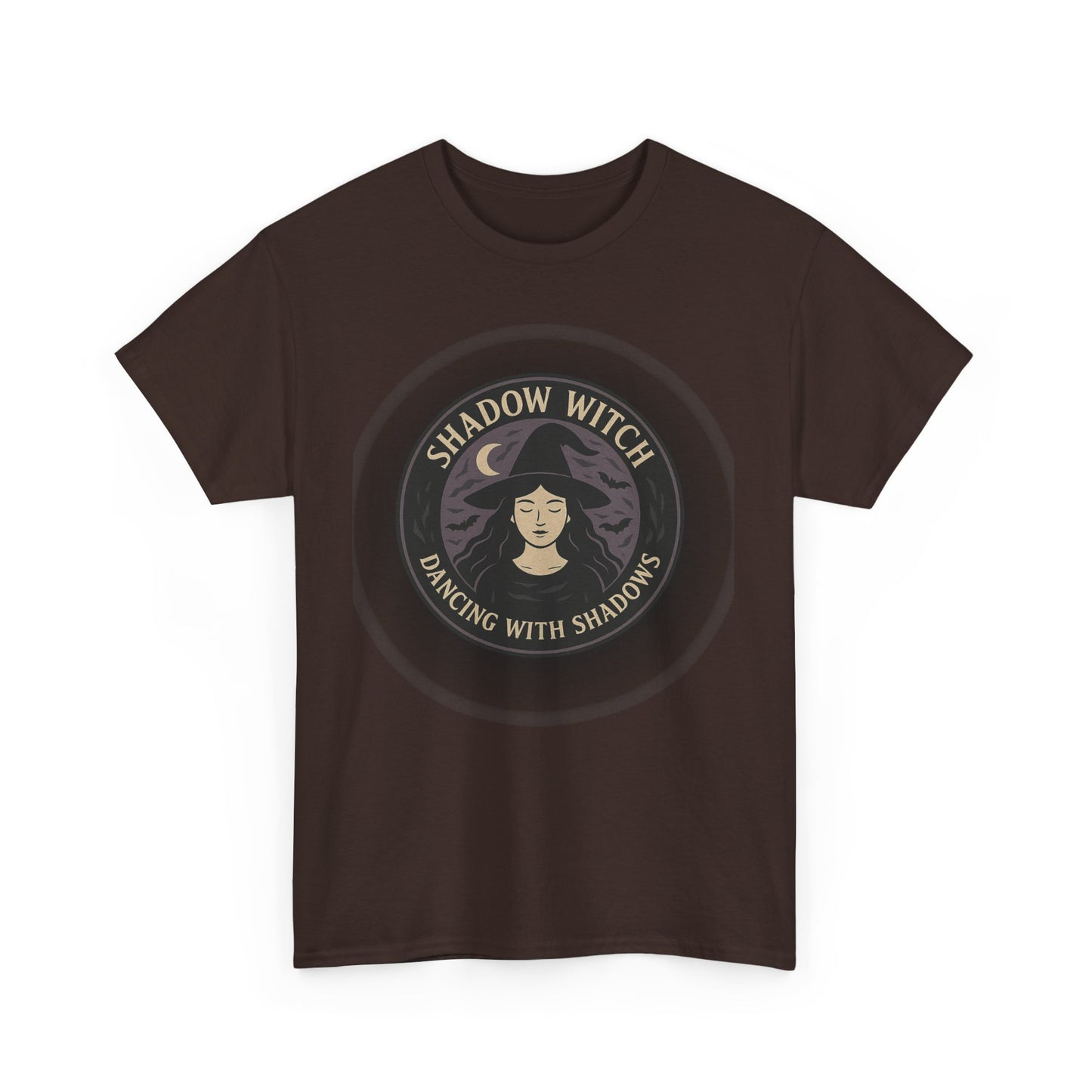 Shadow Witch Unisex Heavy Cotton Tee, Witchcraft Apparel, Halloween Gift, Boho Style T-Shirt, Magical Fashion, Gift for Witches