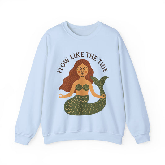 Flow Like the Tide - Boho Mermaid Crewneck Sweatshirt