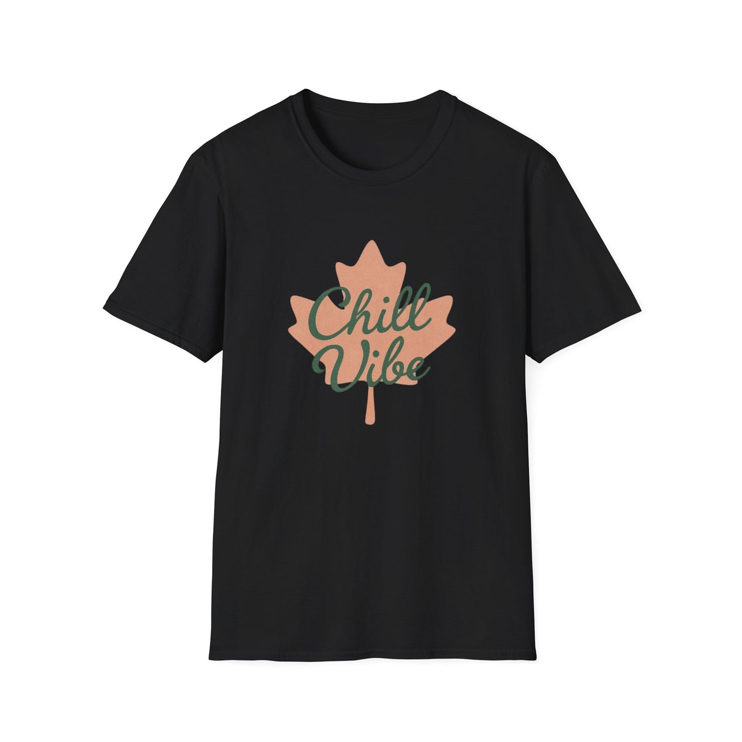 Chill  Vibe, Canadian Leaf T-Shirt, Softstyle Tee for Men and Women, Chill Vibe, Moonwoven by Luna, Unisex Top