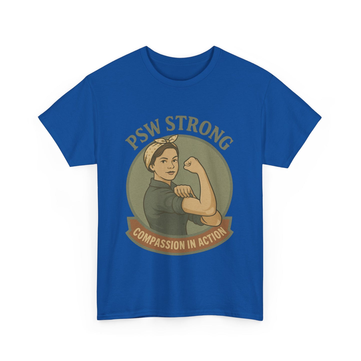 PSW Strong Unisex Heavy Cotton Tee | Compassion in Action T-Shirt, Motivational Tee, Gift for Caregivers, Healthcare Apparel, [...]