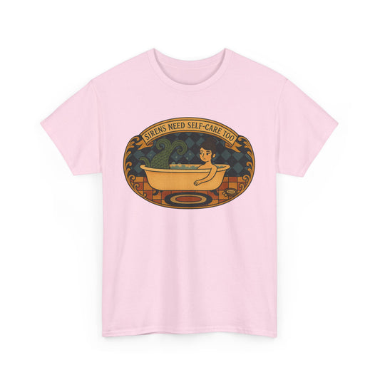 Sirens Need Self-Care too!  Unisex Heavy Cotton Tee, Relaxation Gift, Spa Day Top, Casual Wear, Gift for Friends, Self-Care Reminder Shirt